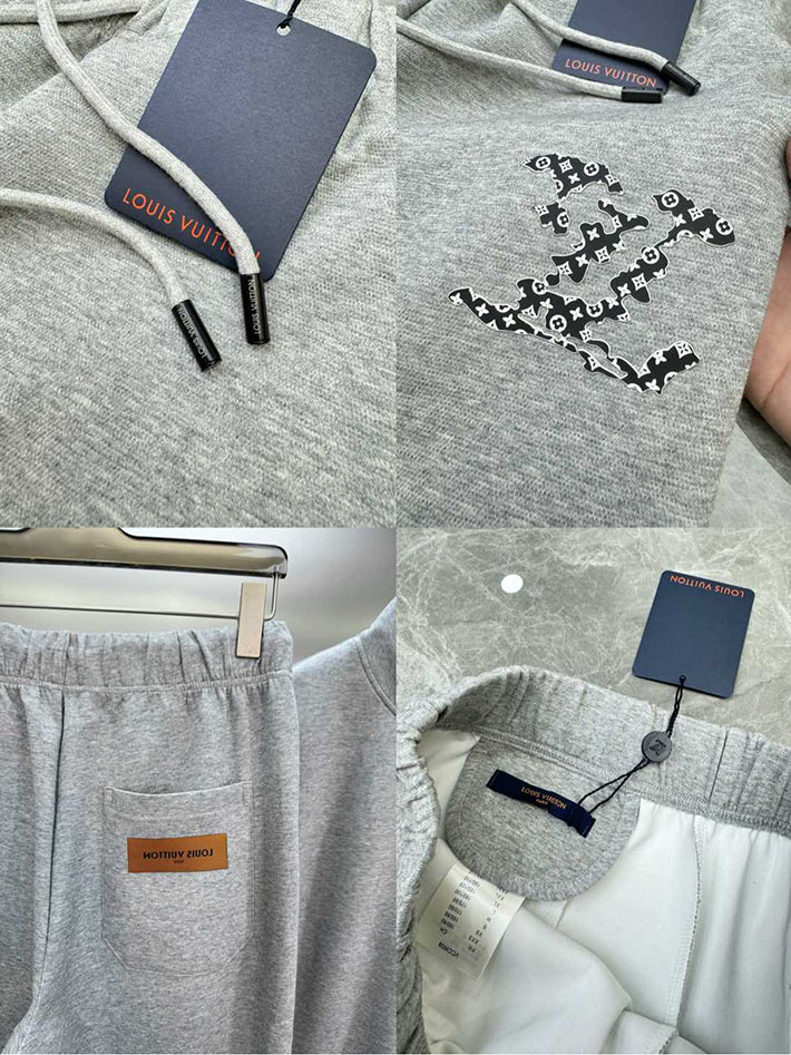 最高級ルイヴィトンスーパーコピー服 lv ハイブリッドジャージーブルゾン&パンツ グレー 2525304 ルイヴィトン セットアップ スウェット - 画像 (3)