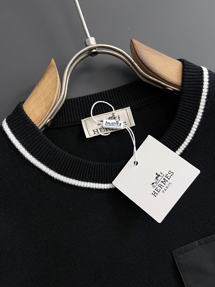 最高級エルメススーパーコピー服 HERMES empreintes sellier cuir トレーナー ブラック 2525324 エルメス トレーナー メンズ - 画像 (7)