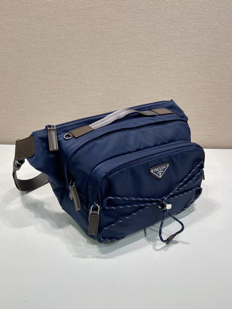 プラダ バッグ メンズ 新作 PRADA スピードロック Re-Nylon レザー ショルダーバッグ ブルー 2VH201 プラダ バッグ ナイロン - 画像 (9)