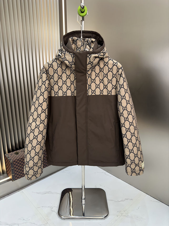グッチ 服 アウトレット GUCCI 2025新作 GGコットンキャンバス ダウンジャケット 2525385 GUCCI ダウンジャケット メンズ - 画像 (9)
