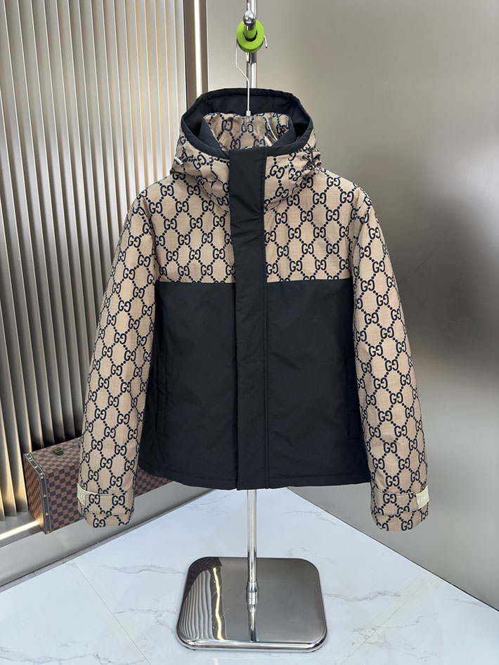 グッチ 服 アウトレット GUCCI 2025新作 GGコットンキャンバス ダウンジャケット 2525385 GUCCI ダウンジャケット メンズ - 画像 (8)