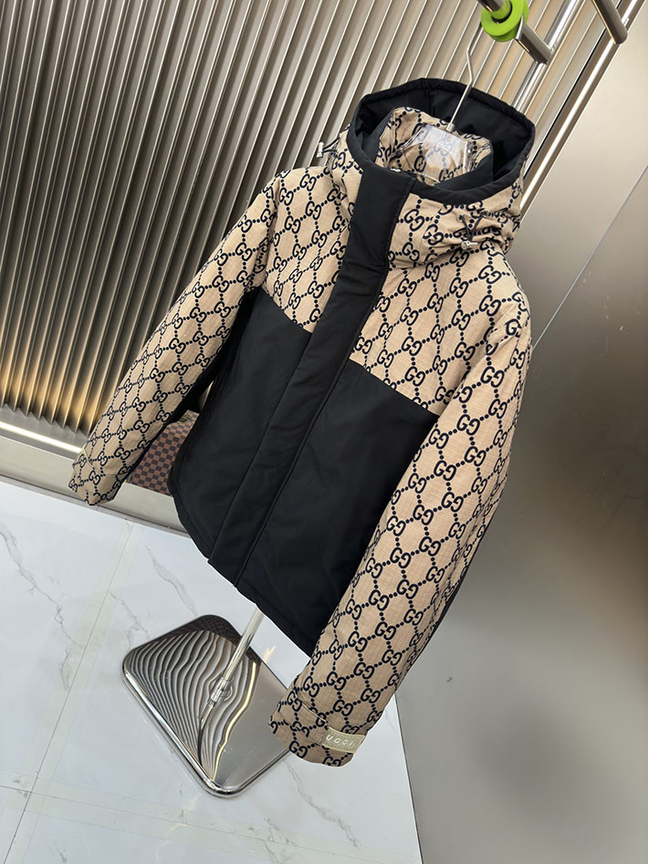 グッチ 服 アウトレット GUCCI 2025新作 GGコットンキャンバス ダウンジャケット 2525385 GUCCI ダウンジャケット メンズ - 画像 (7)
