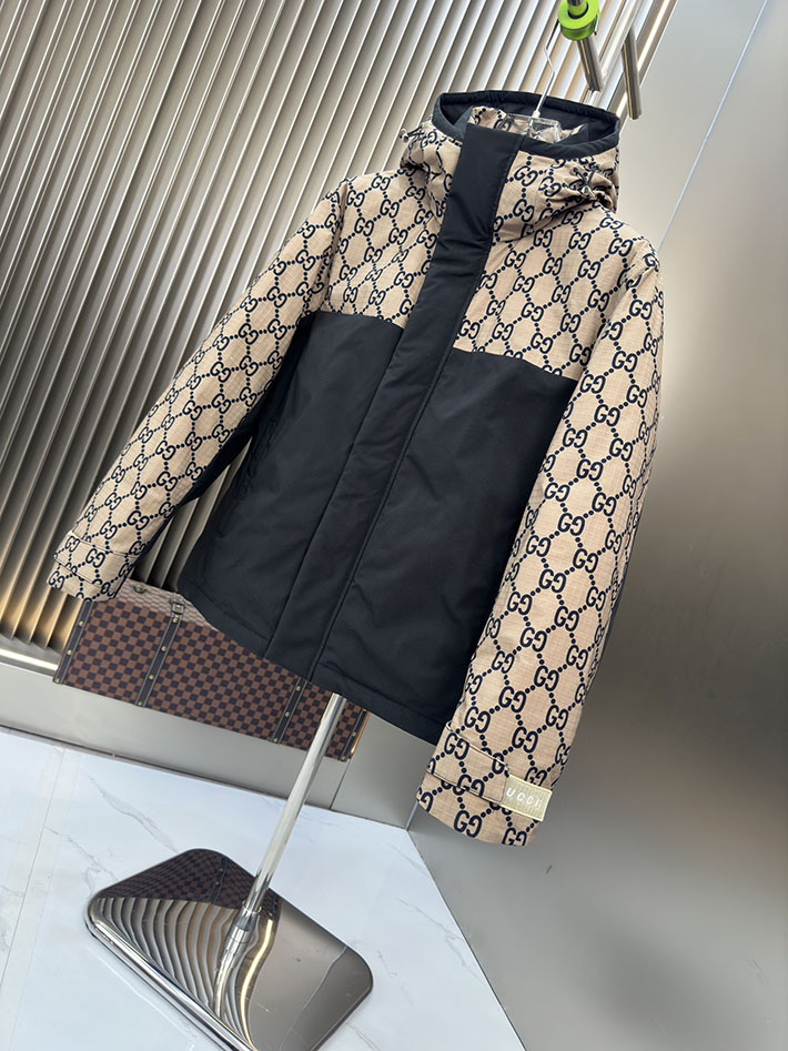 グッチ 服 アウトレット GUCCI 2025新作 GGコットンキャンバス ダウンジャケット 2525385 GUCCI ダウンジャケット メンズ - 画像 (6)
