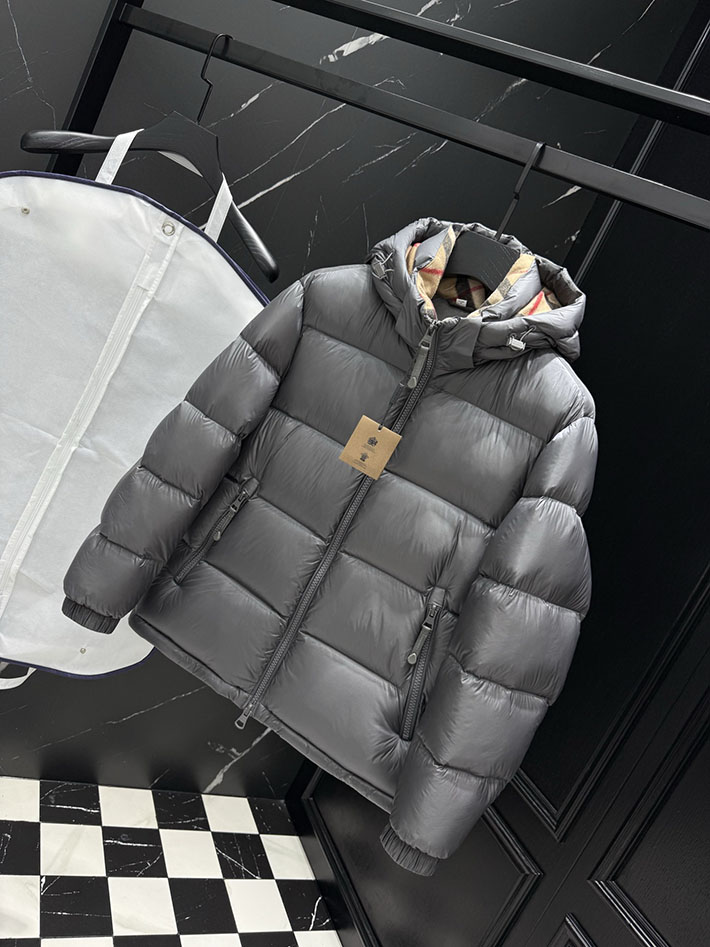 最高級バーバリースーパーコピー BURBERRY リバーシブル チェック フーデッド ダウンジャケット グレー 2525407 バーバリー アウトレット どれくらい 安い - 画像 (9)