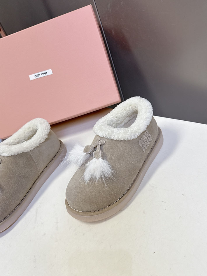 最高級MiuMiuスーパーコピー ミュウミュウ スエードxシアリング ミュール 5R514E 2627059 Miumiu ミュール ハチクロ - 画像 (2)