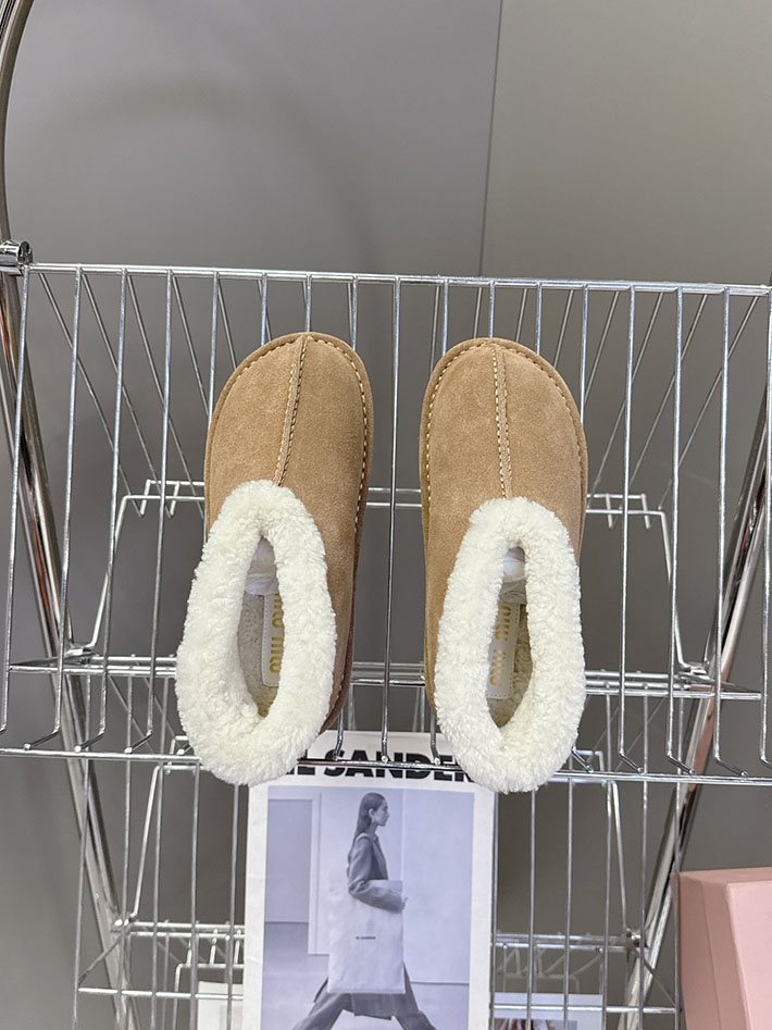 最高級MiuMiuスーパーコピー ミュウミュウ スエードxシアリング ミュール 5R514E 2627062 Miumiu ムートン シューズ - 画像 (8)