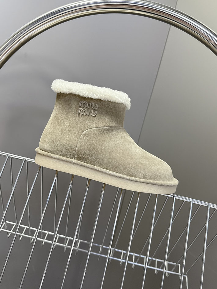 最高級MiuMiuスーパーコピー ミュウミュウ スエードxシアリング ミュール 5R514E 2627064 miumiu レザーブーツ - 画像 (9)