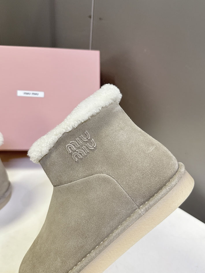 最高級MiuMiuスーパーコピー ミュウミュウ スエードxシアリング ミュール 5R514E 2627064 miumiu レザーブーツ - 画像 (6)