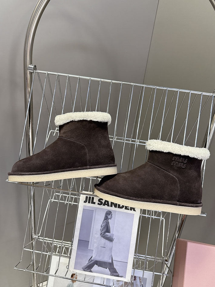 最高級MiuMiuスーパーコピー ミュウミュウ スエードxシアリング ミュール 5R514E 2627066 レディース スノーブーツ 人気 - 画像 (8)