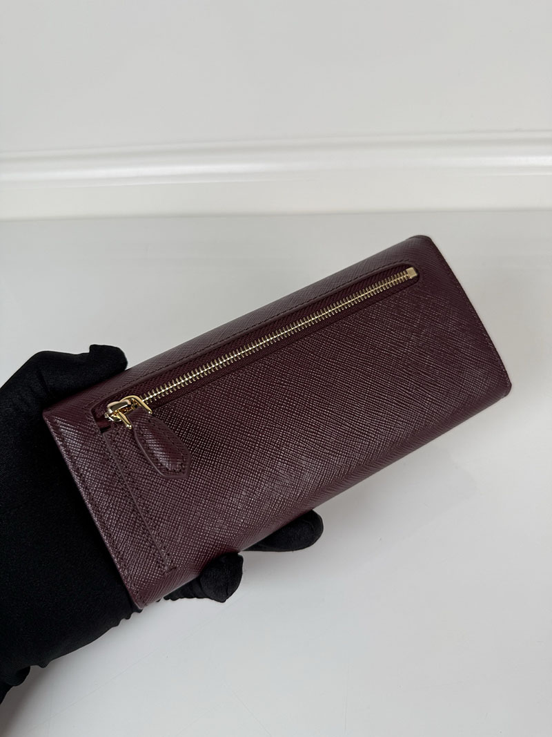 最高級プラダスーパーコピー PRADA サフィアーノトライアングル 長財布 ボルドー 1MH132_QHH_F0007 プラダ 財布 アウトレット - 画像 (5)