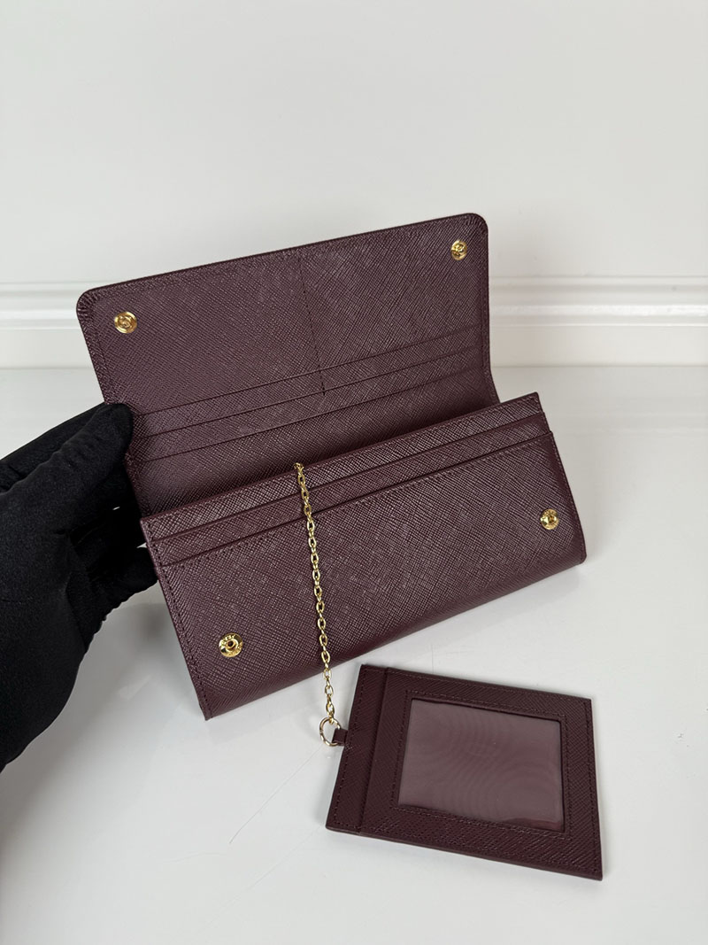 最高級プラダスーパーコピー PRADA サフィアーノトライアングル 長財布 ボルドー 1MH132_QHH_F0007 プラダ 財布 アウトレット - 画像 (3)