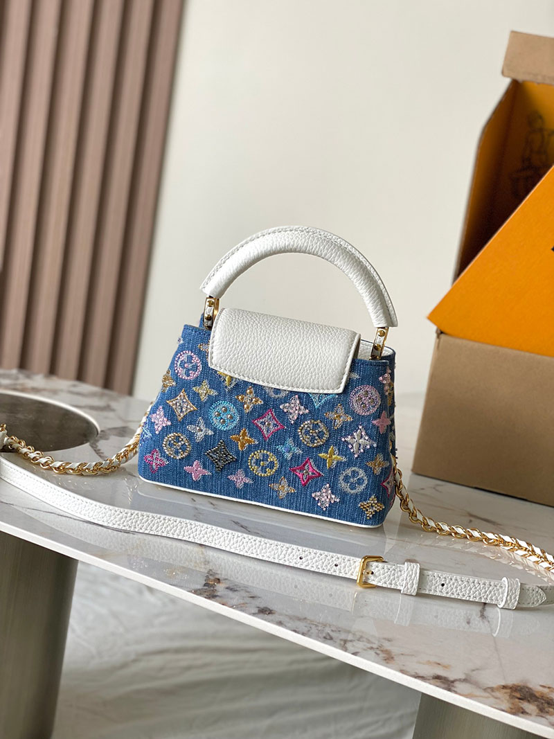 ルイヴィトン バッグ 新作 Louis Vuitton カプシーヌ・ミニ デニム・ブルー M12947 ヴィトン デニム バッグ 新作 - 画像 (8)