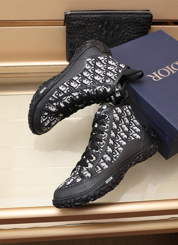 メンズ 最高級ディオールスーパーコピー Dior B28オブリークハイカットスニーカー 2628045 カジュアルブーツ メンズ 人気 - 画像 (4)