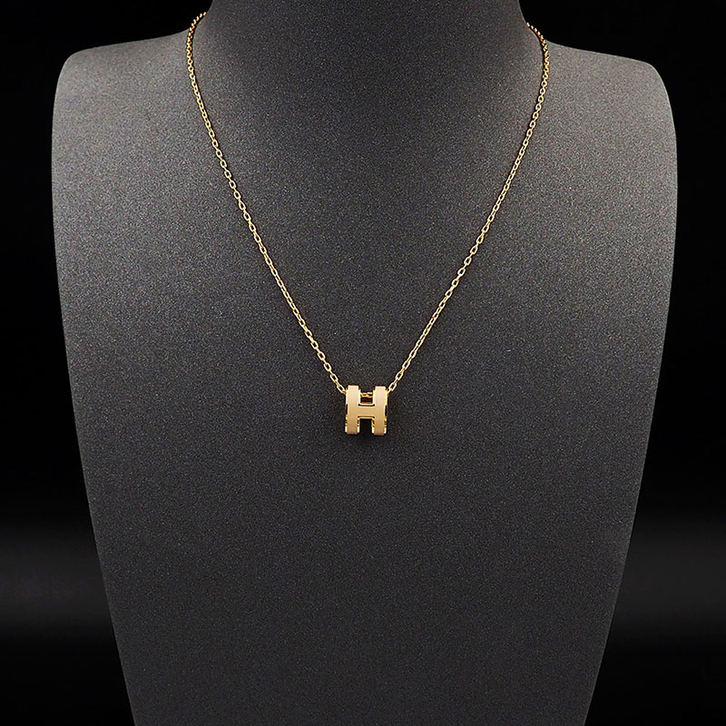 エルメス HERMES ミニ ポップアッシュ ポップH ネックレス チャイ ゴールド金具 2627451 HERMES ポップH ネックレス 店舗 - 画像 (2)
