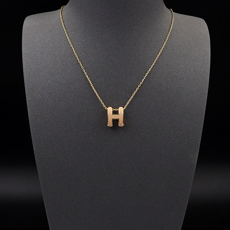 エルメス HERMES ミニ ポップアッシュ ポップH ネックレス チャイ ゴールド金具 2627451 HERMES ポップH ネックレス 店舗 - 画像 (3)