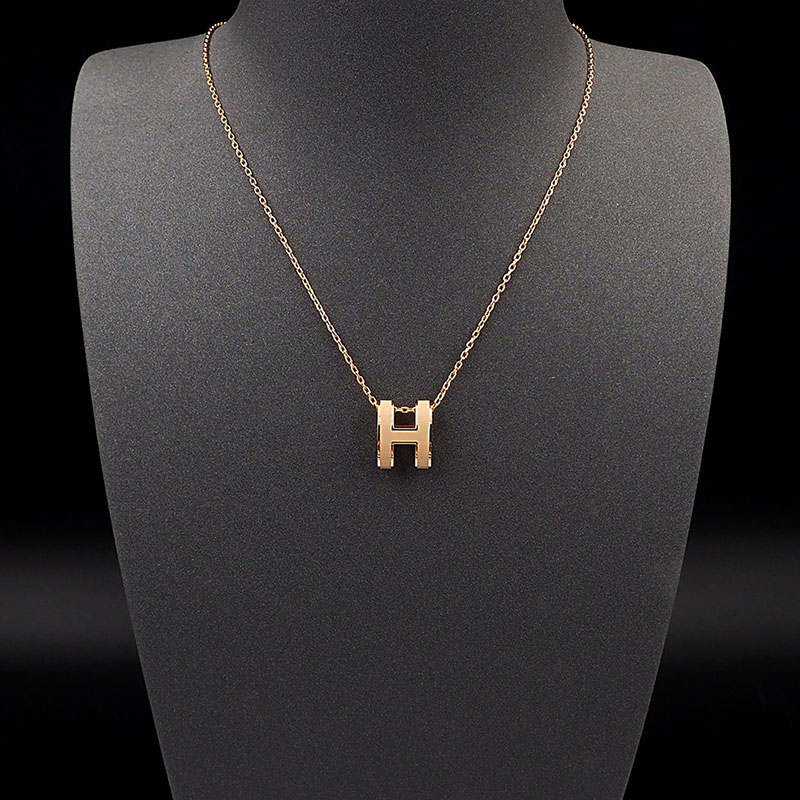 エルメス HERMES ミニ ポップアッシュ ポップH ネックレス チャイ シャンパンゴールド金具 2627452 ミニポップ H ネックレス - 画像 (8)