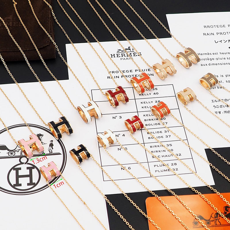 エルメス HERMES ミニ ポップアッシュ ポップH ネックレス ホワイト シャンパンゴールド金具 2627455 ミニポップ h 人気色 - 画像 (11)