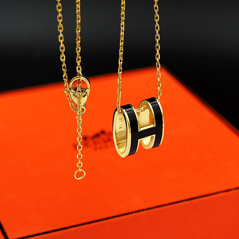 エルメス HERMES ミニ ポップアッシュ ポップH ネックレス ブラック ゴールド金具 2627456 ポップアッシュ ネックレス 定価 - 画像 (12)