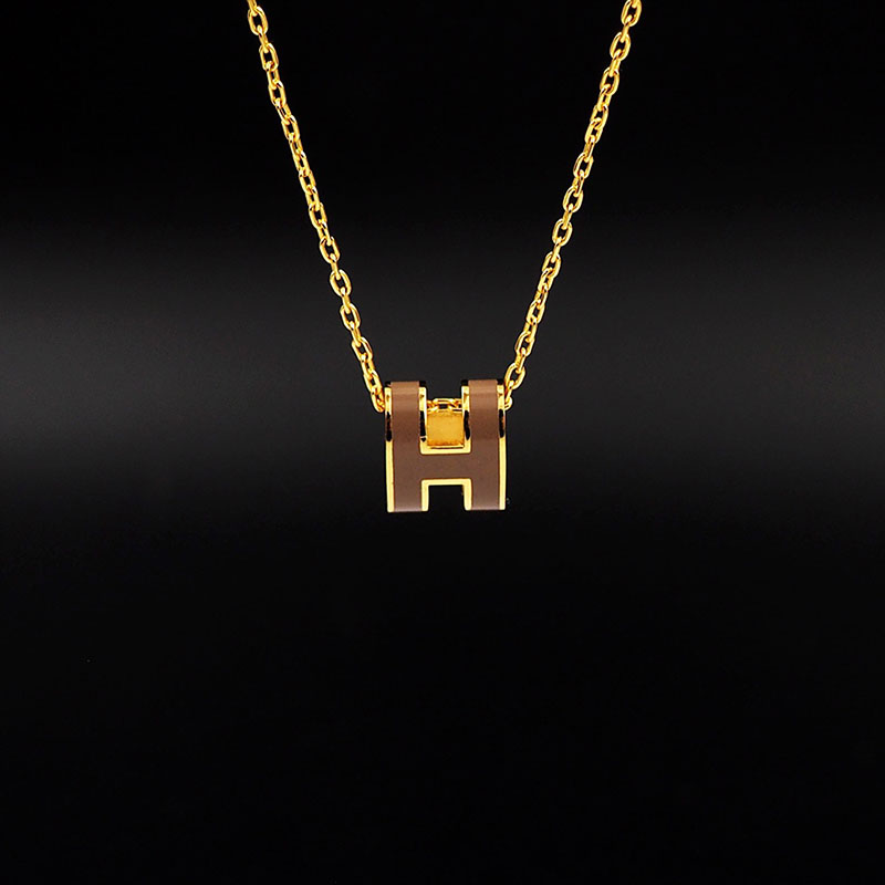 エルメス HERMES ミニ ポップアッシュ ポップH ネックレス エトゥープ ゴールド金具 2627458 エルメス ネックレス ポップH 公式 - 画像 (6)