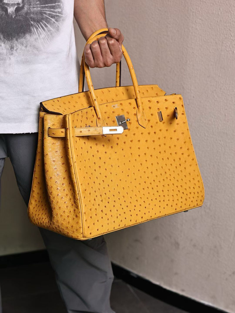バーキン40 メンズ 定価 HERMES バーキン40 メンズ ジョーヌアンブル オーストリッチ シルバー金具 2627481 エルメス専門店 おすすめ - 画像 (8)