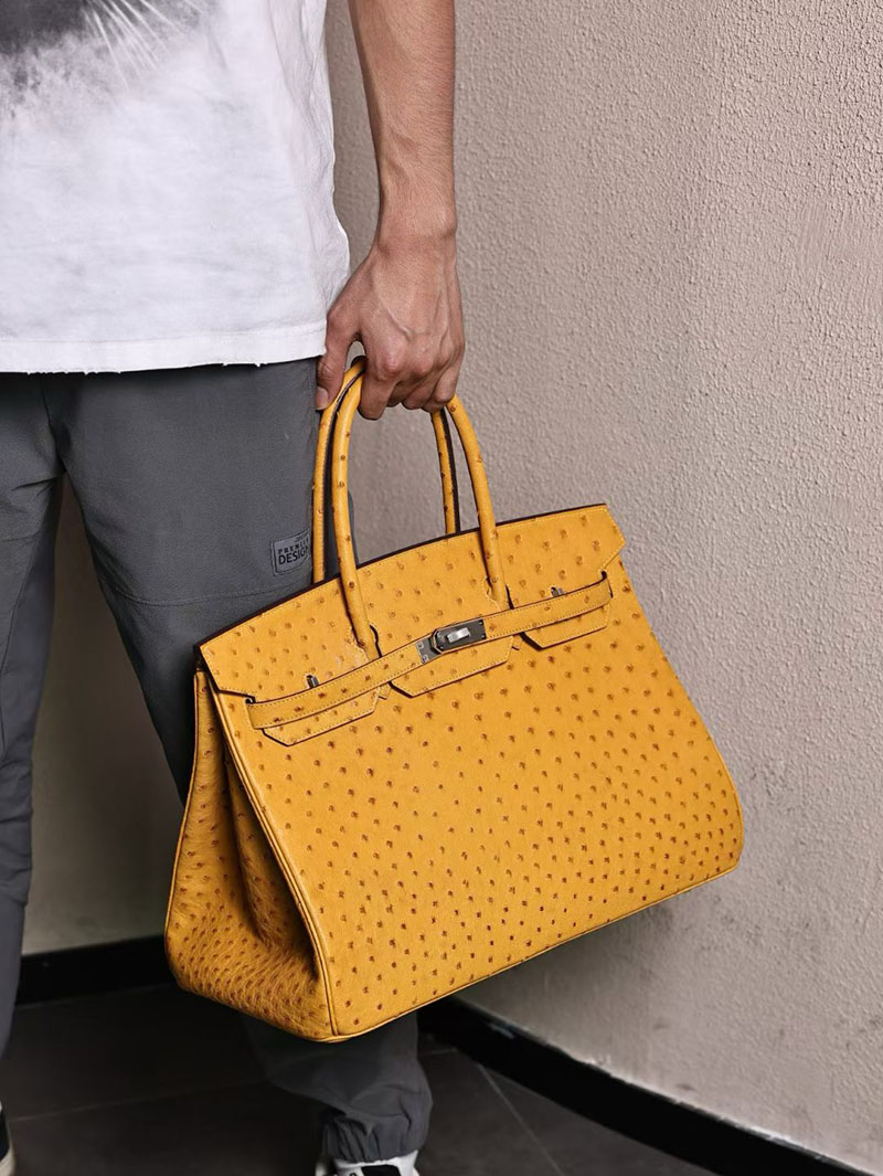 バーキン40 メンズ 定価 HERMES バーキン40 メンズ ジョーヌアンブル オーストリッチ シルバー金具 2627481 エルメス専門店 おすすめ - 画像 (6)