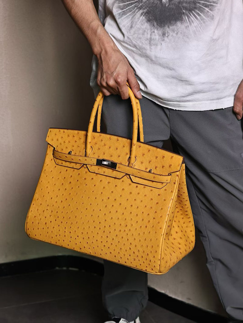 バーキン40 メンズ 定価 HERMES バーキン40 メンズ ジョーヌアンブル オーストリッチ シルバー金具 2627481 エルメス専門店 おすすめ - 画像 (3)