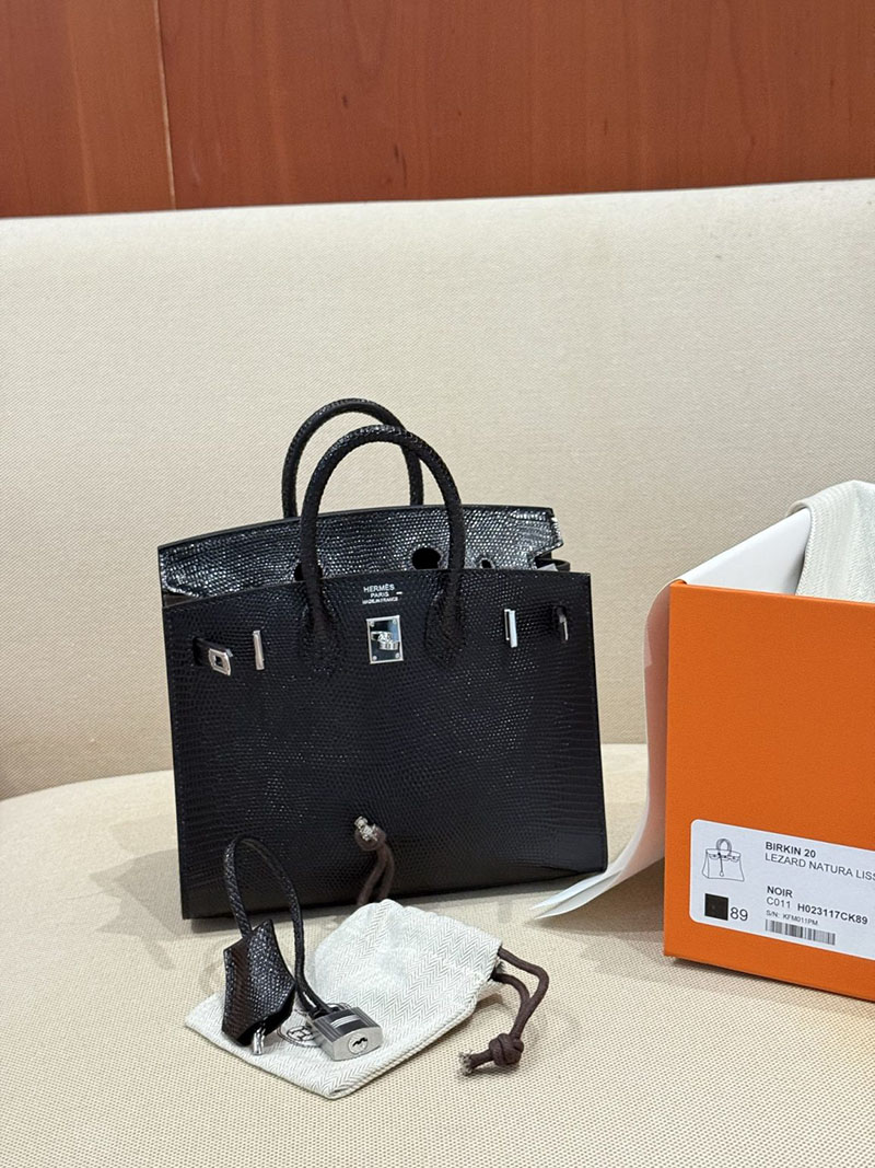エルメス バーキン20 定価 HERMES バーキン 20 セリエ 黒 ブラック リザード シルバー金具 2627488 エルメス専門店 おすすめ - 画像 (7)