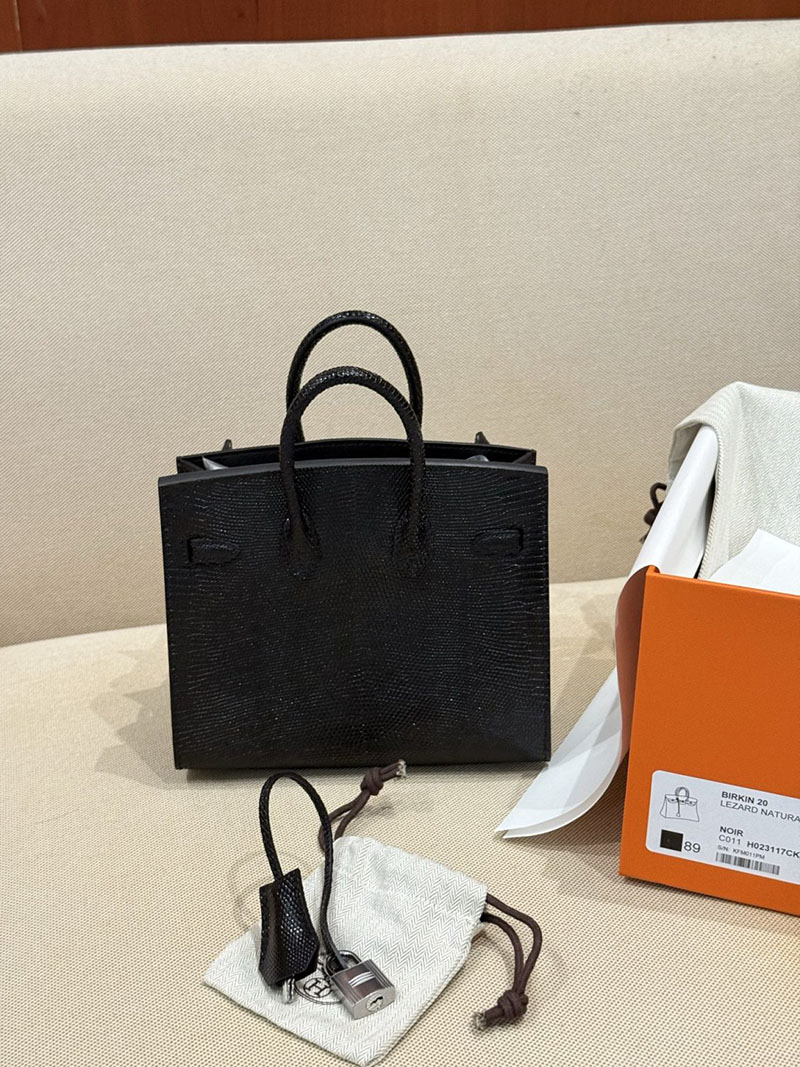 エルメス バーキン20 定価 HERMES バーキン 20 セリエ 黒 ブラック リザード シルバー金具 2627488 エルメス専門店 おすすめ - 画像 (6)