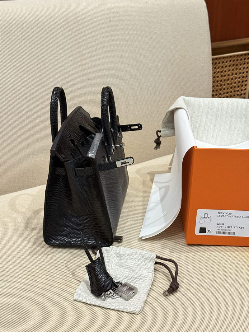 エルメス バーキン20 定価 HERMES バーキン 20 セリエ 黒 ブラック リザード シルバー金具 2627488 エルメス専門店 おすすめ - 画像 (4)