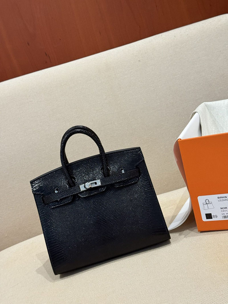 エルメス バーキン20 定価 HERMES バーキン 20 セリエ 黒 ブラック リザード シルバー金具 2627488 エルメス専門店 おすすめ - 画像 (3)