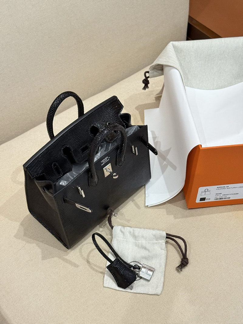 エルメス バーキン20 定価 HERMES バーキン 20 セリエ 黒 ブラック リザード シルバー金具 2627488 エルメス専門店 おすすめ - 画像 (2)