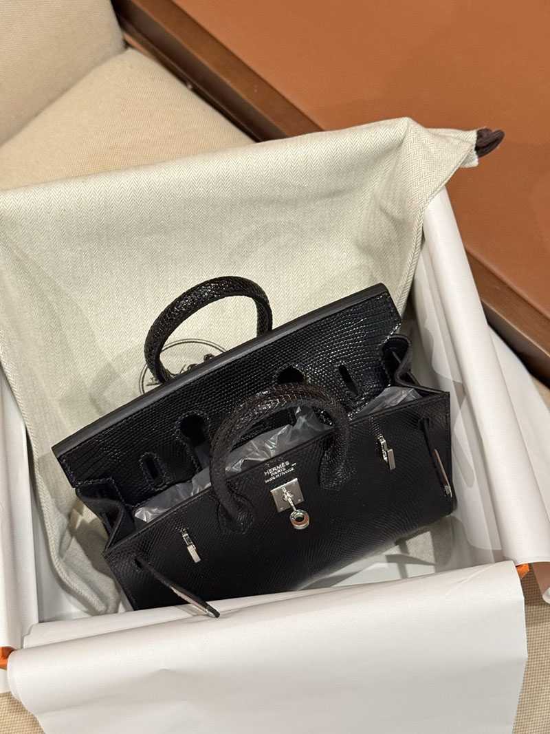 エルメス バーキン20 定価 HERMES バーキン 20 セリエ 黒 ブラック リザード シルバー金具 2627488 エルメス専門店 おすすめ - 画像 (19)