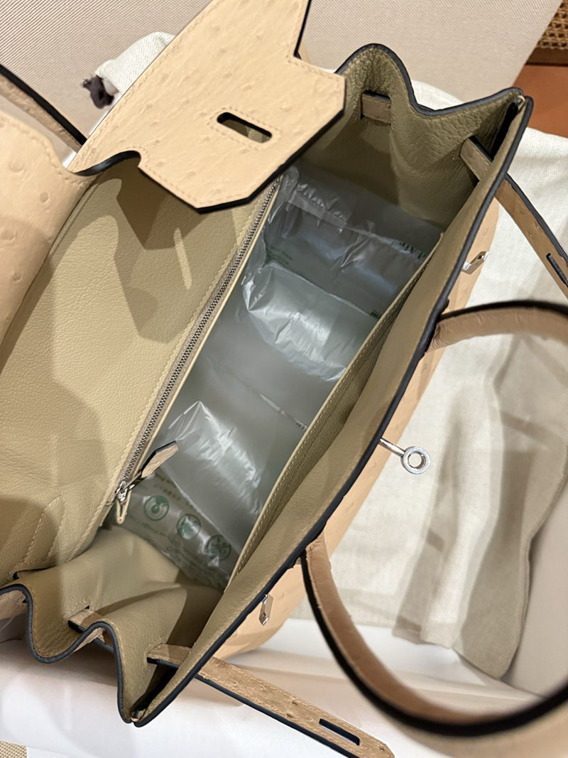 エルメス バーキン25 定価 HERMES バーキン25 チャイ オーストリッチ シルバー金具 2627489 エルメス専門店 おすすめ - 画像 (9)