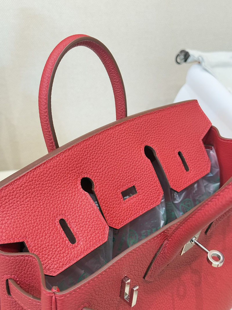 女性 バッグ 人気 20代 HERMES バーキン25 ルージュカザック トゴ シルバー金具 2627530 エルメス専門店 おすすめ - 画像 (4)