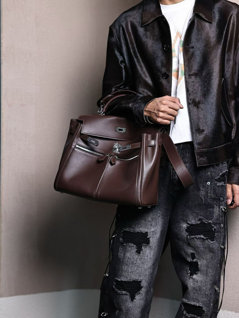エルメス メンズバッグ 新作 HERMES ケリーラキ35/内縫 エベンヌ スイフト シルバー金具 2627546 エルメス専門店 おすすめ - 画像 (3)