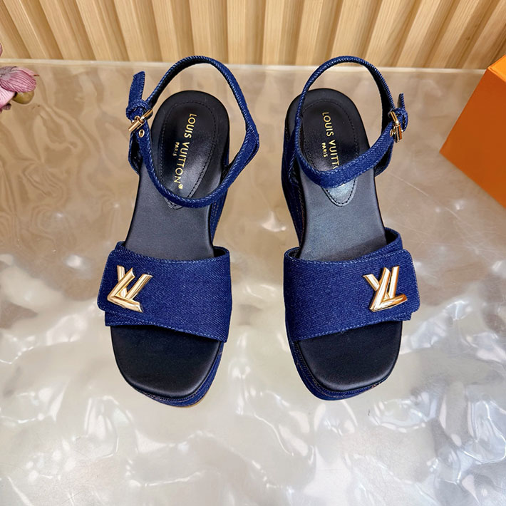 ルイヴィトン アウトレット店舗 靴 レディース LV シェイクライン デニム サンダル インディゴブルー 2628204 ルイヴィトン サンダル レディース - 画像 (8)