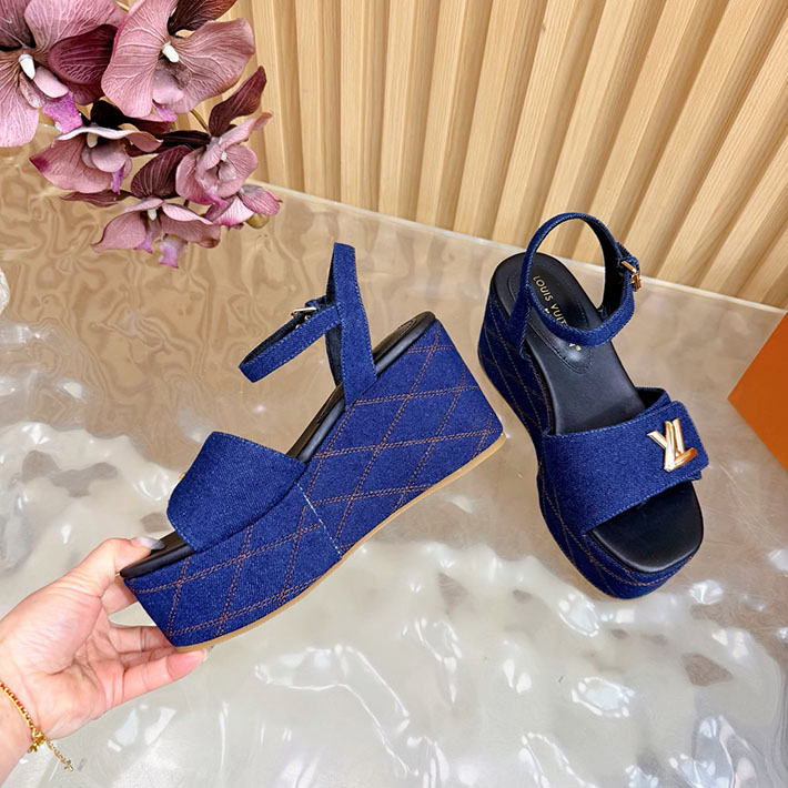 ルイヴィトン アウトレット店舗 靴 レディース LV シェイクライン デニム サンダル インディゴブルー 2628204 ルイヴィトン サンダル レディース - 画像 (6)