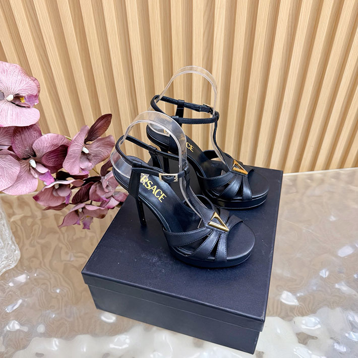 最高級ヴェルサーチェスーパーコピー VERSACE レターV レザーサンダル 120 mm 2628235 ヴェルサーチ サンダル レディース - 画像 (9)