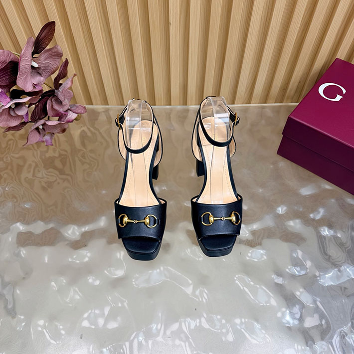 グッチ直営アウトレット店 GUCCI 115 mm ホースビットディテール付き ウェッジサンダル 2628256 グッチ ヒール サンダル - 画像 (5)