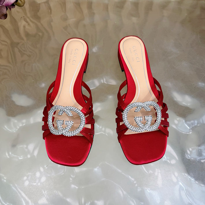 グッチ直営アウトレット店 GUCCI クリスタル インターロッキングG付き スライドサンダル 2628286 グッチ 靴 サイズ表 レディース - 画像 (3)