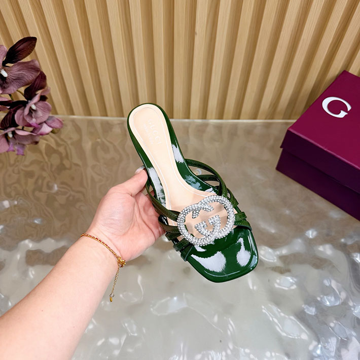 グッチ直営アウトレット店 GUCCI クリスタル インターロッキングG付き スライドサンダル 2628289 サンダル ブランド 高級 レディース - 画像 (9)