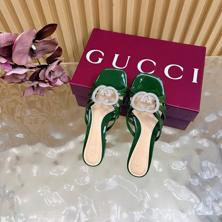 グッチ直営アウトレット店 GUCCI クリスタル インターロッキングG付き スライドサンダル 2628289 サンダル ブランド 高級 レディース - 画像 (6)