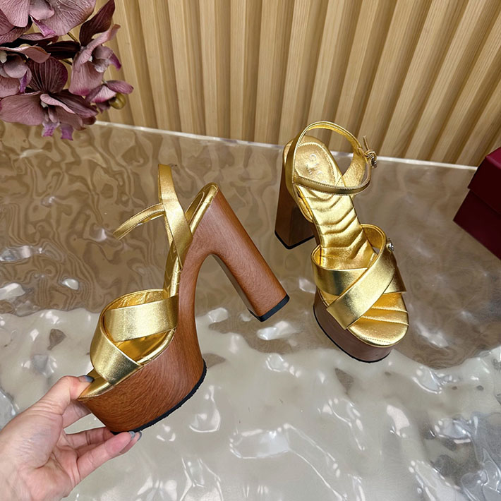 グッチ直営アウトレット店 GUCCI 50mm ダブルG レザー プラットフォームサンダル 2628293 GUCCI ピンヒール - 画像 (2)