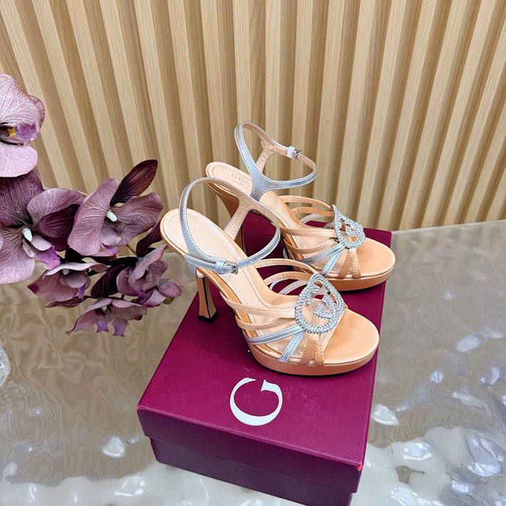 グッチ直営アウトレット店 GUCCI 105mm pump with crystal Interlocking G 2628308 グッチ サンダル ヒール - 画像 (12)