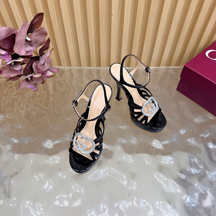 グッチ直営アウトレット店 GUCCI 105mm pump with crystal Interlocking G 2628312 グッチ アウトレット どれくらい 安い - 画像 (5)