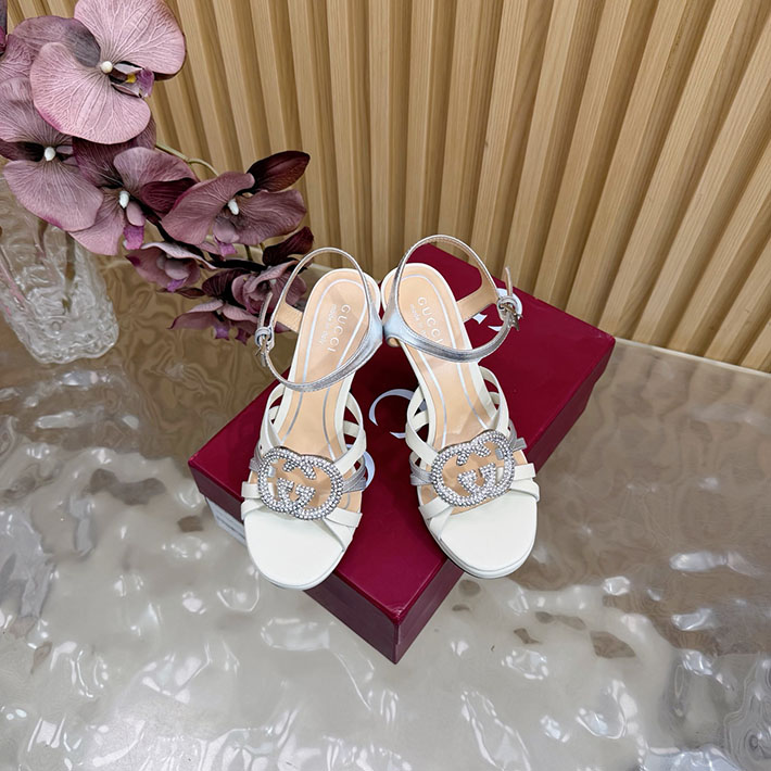 グッチ直営アウトレット店 GUCCI 105mm pump with crystal Interlocking G 2628316 グッチ 店舗 アウトレット - 画像 (12)