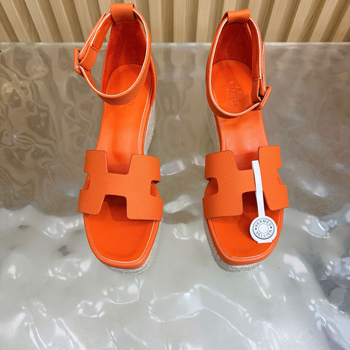 最高級エルメススーパーコピー HERMES エスパドリーユ エルダ 厚底 リゾート 靴 2628328 エルメス サンダル レディース - 画像 (9)