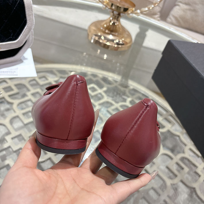 最高級シャネルスーパーコピー CHANEL 45mm 大人気バレリーナ フラットシューズ ワインレッド 2628397 シャネル パンプス フラット - 画像 (6)