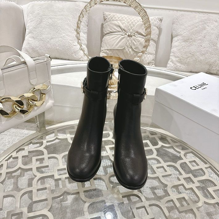 最高級セリーヌスーパーコピー CELINE 60mm ギャランス トリオンフ ストラップ ブーツ ブラック 2628403 レディース セリーヌ ブーツ - 画像 (3)