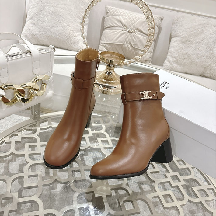 最高級セリーヌスーパーコピー CELINE 60mm ギャランス トリオンフ ストラップ ブーツ ブラウン 2628404 セリーヌ ブーツ アウトレット - 画像 (8)